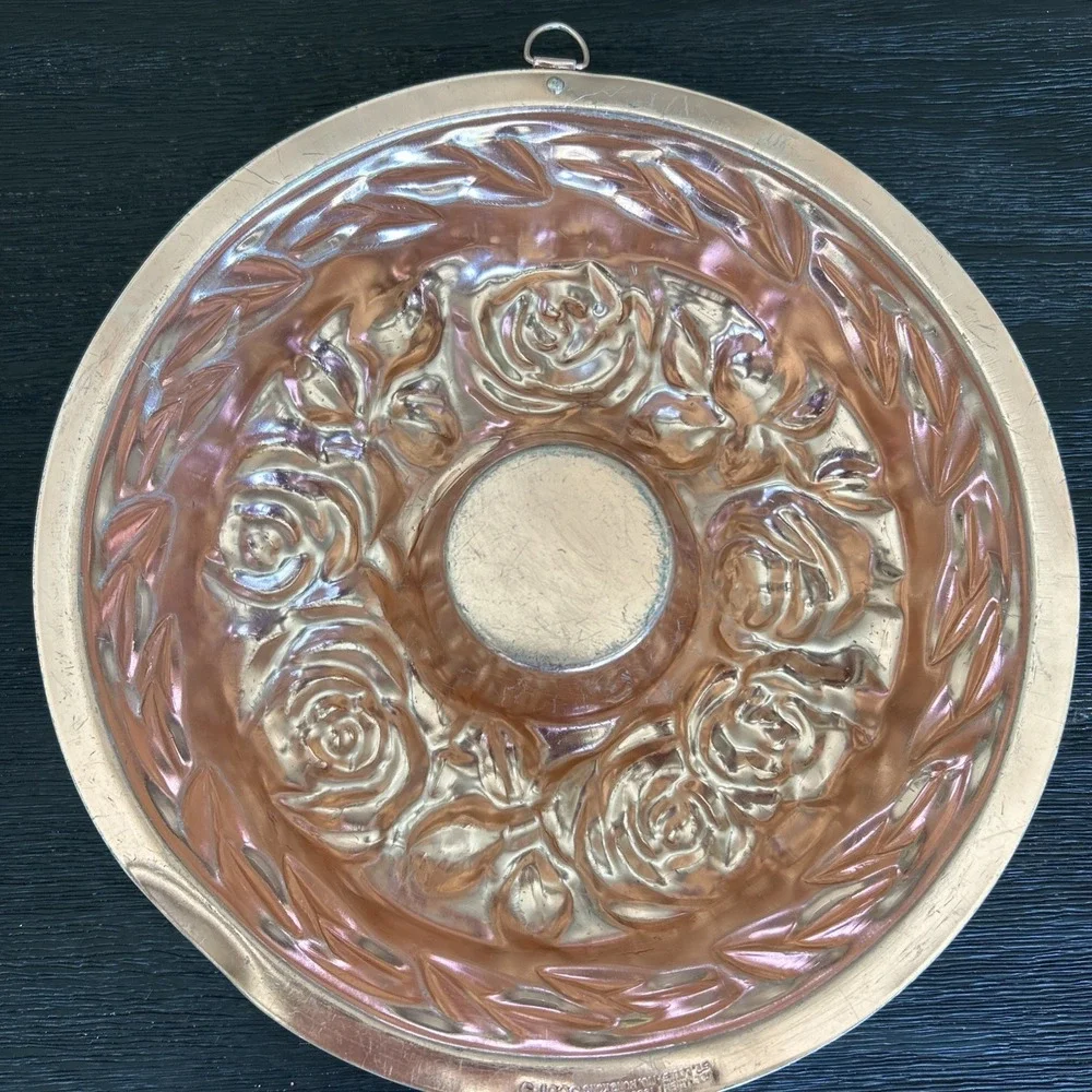 Vintage 1963 Jello Mold Copper Tone Rose Floral Bundt Cake – 5 Cups St. Louis MO